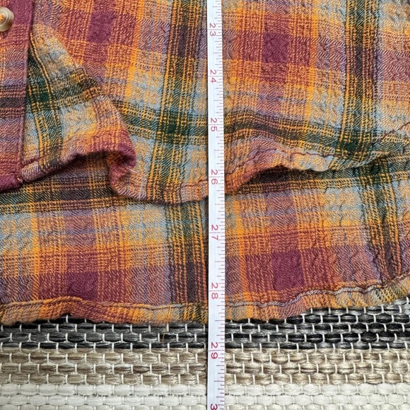 Anthropologie Pilcro Shirt Womens Medium Plaid Button Front Relaxed Long Sleeve - Picture 12 of 15